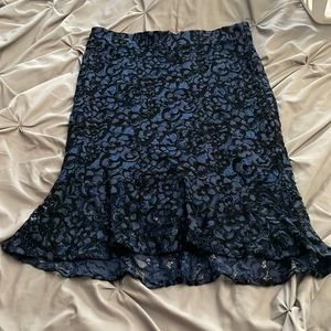 Blue and black lace skirt
